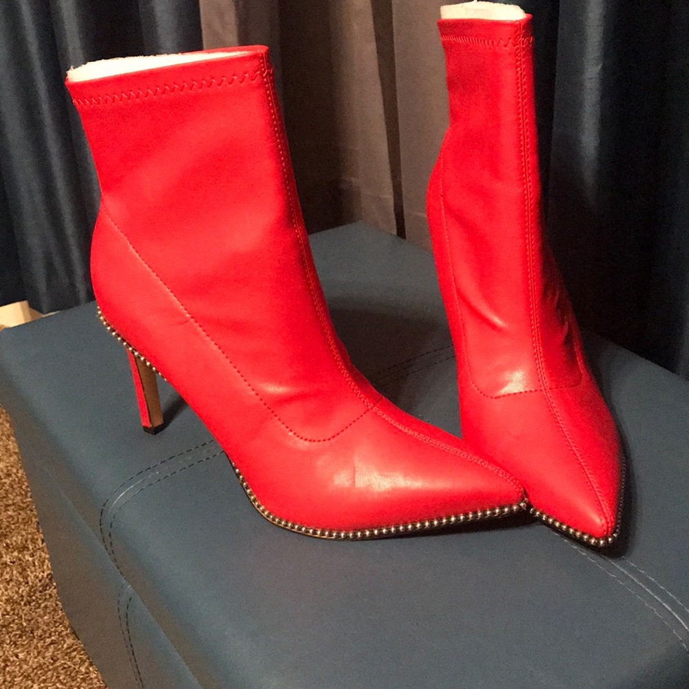 Bar111 Red Ankle Boots